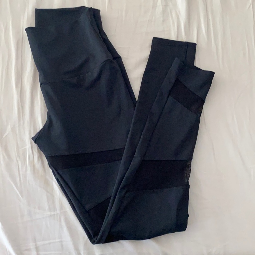 Tone it up black leggings with mesh